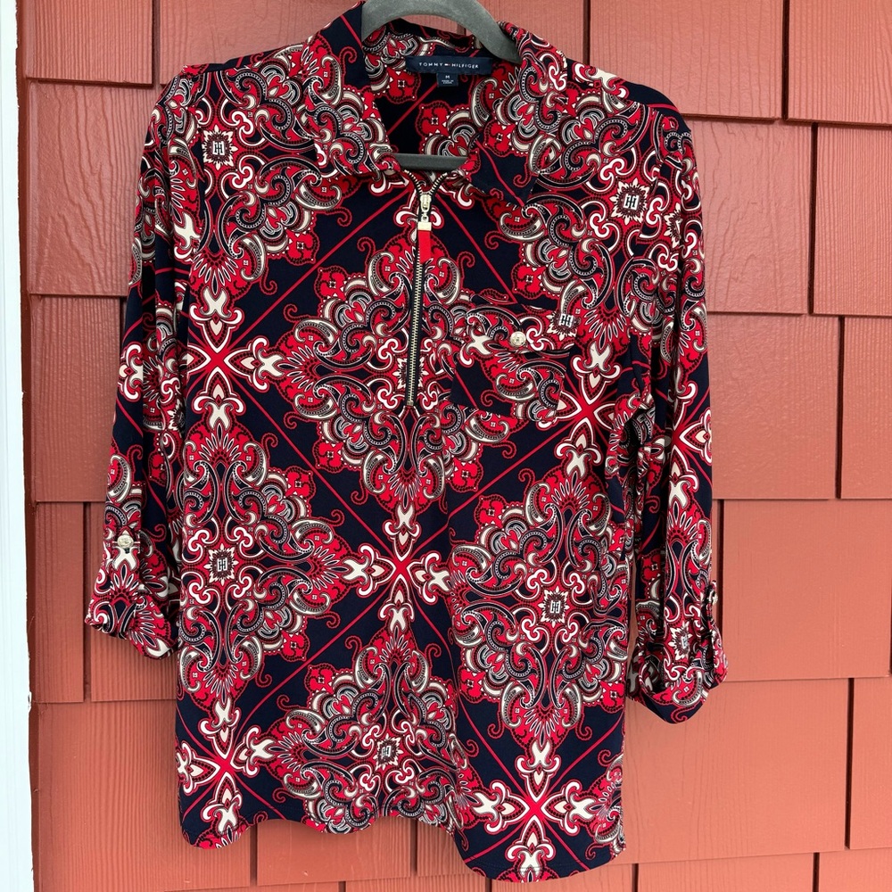Tommy Hilfiger Half Zip Blouse